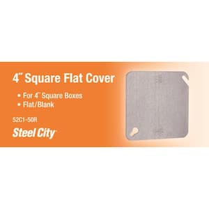 4 in. Square Metal Electrical Box Flat Cover