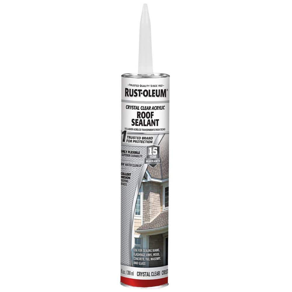 RustOleum 10.1 oz. Crystal Clear Acrylic Roof Sealant 301825 The