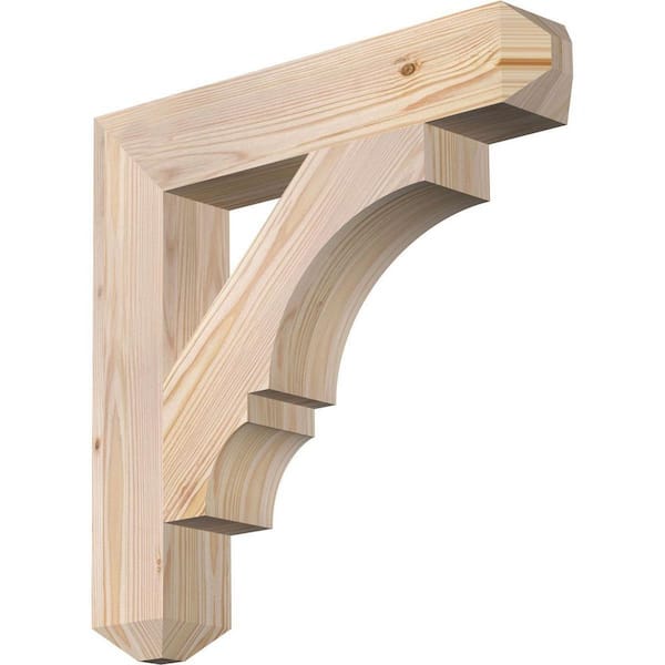 Ekena Millwork 3.5 in. x 20 in. x 20 in. Douglas Fir Balboa Craftsman Smooth Bracket