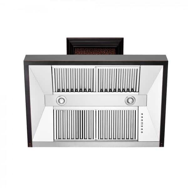Hand-Hammered Copper 30" Convertible Wall Mount Range Hood