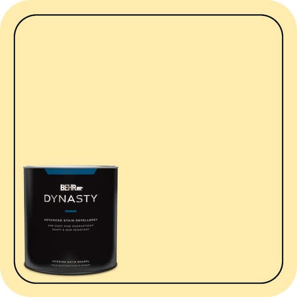 BEHR DYNASTY 1 qt. #370A-2 Pale Daffodil Satin Enamel Interior Stain-Blocking Paint and Primer