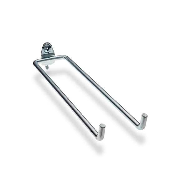 Triton Products 8-1/4 in. Double Rod 80 Degree Bend 1/4 in. Dia Zinc Plated Steel Pegboard Hook (5-Pack)