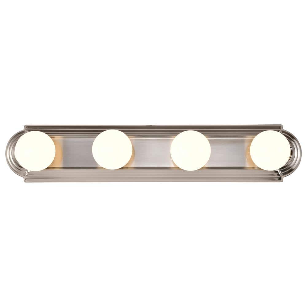 Brushed Nickel 24-Inch Four Light Vanity Strip