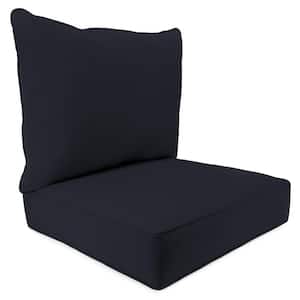 46.5 in. L x 24 in. W x 6 in. T Deep Seating Outdoor Chair Seat and Back Cushion Set in Navy
