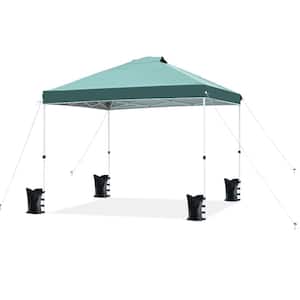 10 ft. x 10 ft. Green Pop Up Canopy Tent, Instant Outdoor Canopy with Roller Bag for Festival, Event