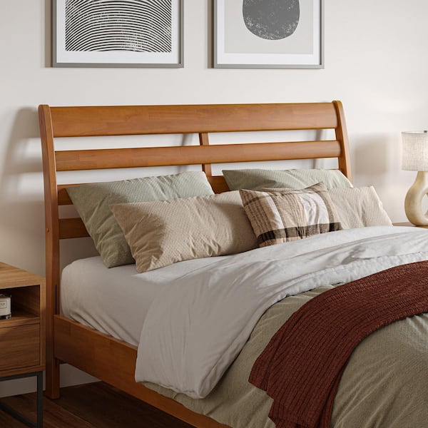 AFI Savannah Light Toffee Natural Bronze Solid Wood Full Headboard Attachable Charger
