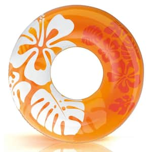 36 in. Colorful Transparent Inflatable Round Swimming Pool Ring Float