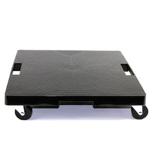 16 in. x 16 in. x 4 in. Black HDPE Square Plant Dolly/Caddy with Handle