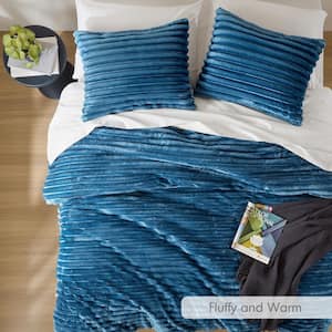 Avril 3-Piece Blue Microfiber Full/Queen Comforter Set