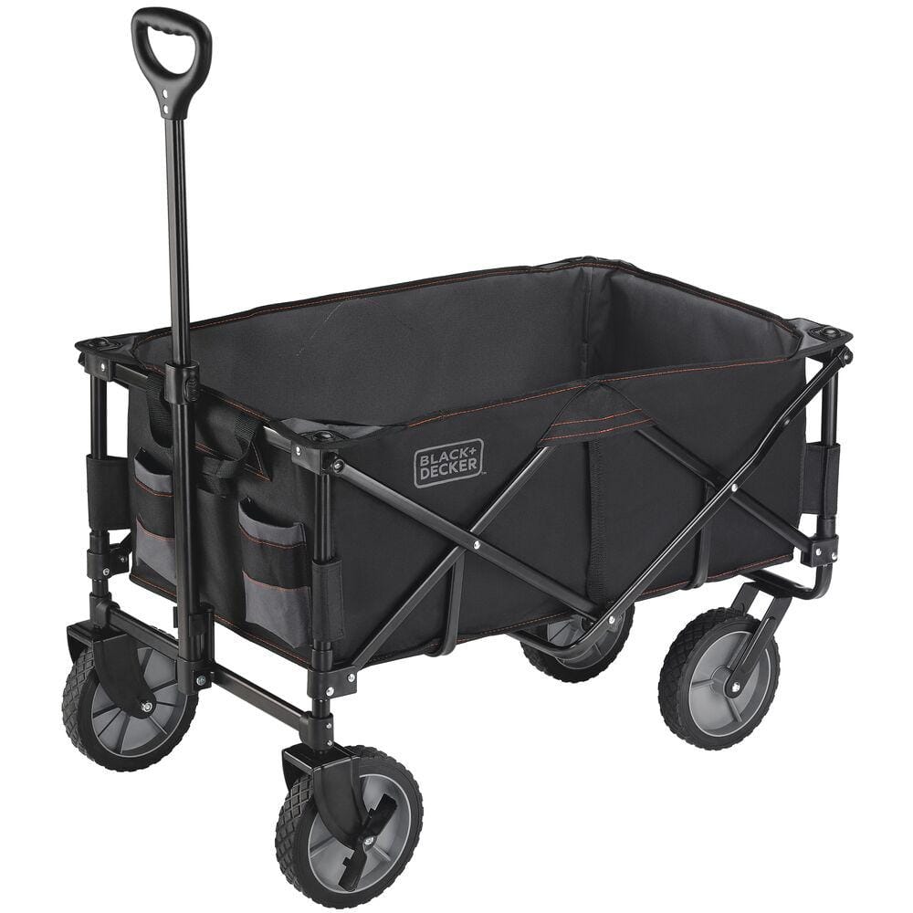 VIVOHOME 176 lbs. Capacity Collapsible Garden Cart in Black with 2 Drink  Holders and Wheels X00267QXVV - The Home Depot