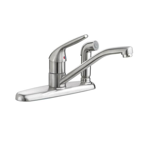 American Standard Colony Choice Single-Handle Standard Kitchen Faucet with Side Sprayer and Escutcheon with 1.5 gpm in Stainless Steel