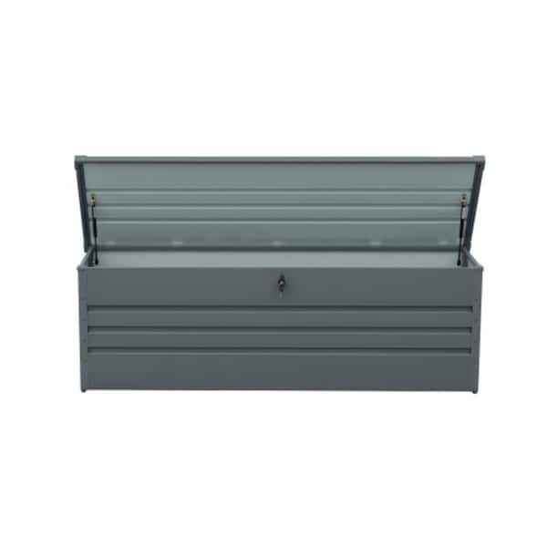 33 in. W x 73 in. D x 30 in. H Dark Gray Metal Large Outdoor Storage Cabinet Outdoor Deck Box with Lockable, Waterproof