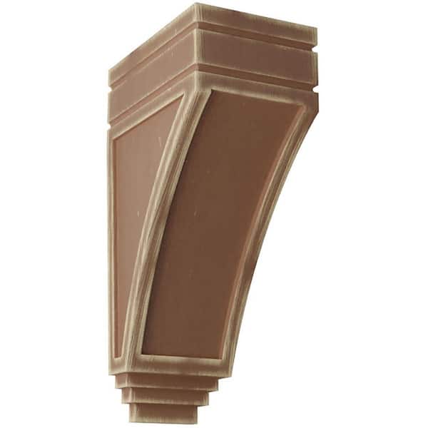 Ekena Millwork 5 in. x 14 in. x 7-3/4 in. Weathered Brown Large San Juan Wood Vintage Decor Corbel