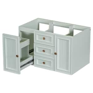 29.3 in. W x 17.9 in. D x 18 in. H Bath Vanity Cabinet without Top in Green，Cabinet Base Only, Functional Drawer
