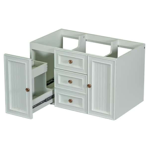 Amucolo 29.3 in. W x 17.9 in. D x 18 in. H Bath Vanity Cabinet without Top in Green，Cabinet Base Only, Functional Drawer