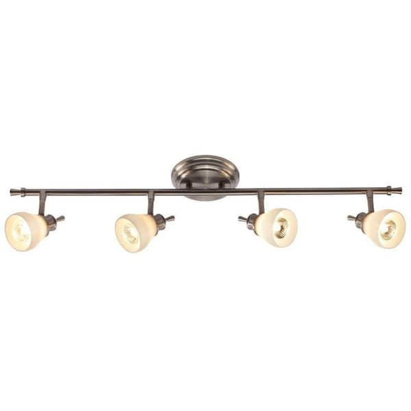 Hampton Bay 4-Light Satin Nickel Directional Ceiling or Wall Track Lighting Fixture