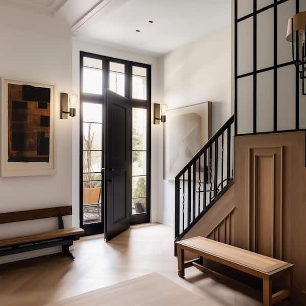 Vintage Industrial 2.76 in. 1 Matte Black Wall Sconce with Bulb for Bathroom Stair Bedroom