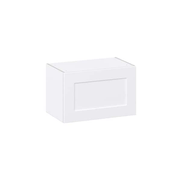 J COLLECTION Roseland 24 in. W x 14 in. D x 15 in. H Assembled Shaker Wall Bridge Kitchen Cabinet in Warm White with Lift Up Door