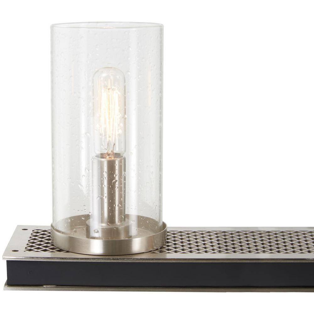 Contemporary Brushed Nickel 4-Light Glass Pendant