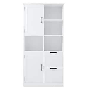 16 in. W x 31 in. D x 62 in. H White Linen Cabinet