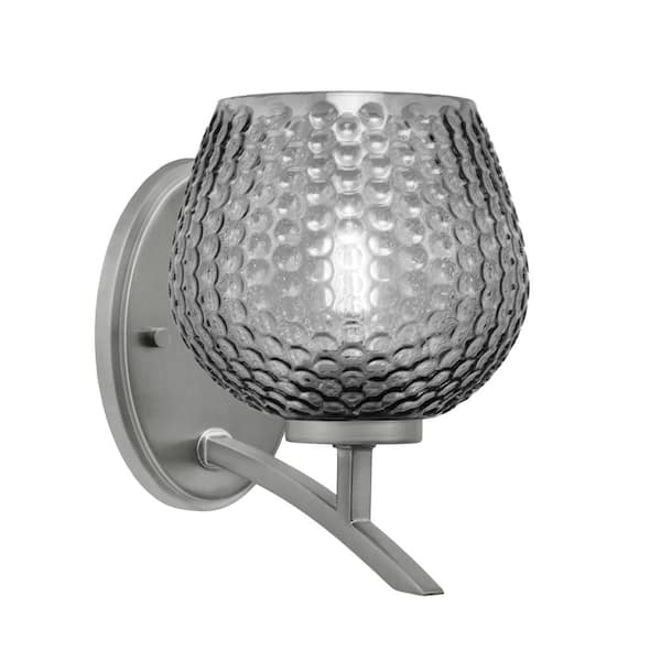 Unbranded Siena 5.75 in. 1-Light Graphite Sconce with 6 in. Smoke Textured Glass Shade No Bulb Included