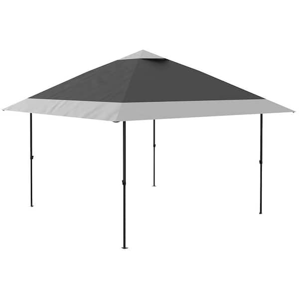 12 ft. x 12 ft. Double Roof Instant Pop Up Gazebo Canopy Tent Sun Shelter in Gray with Adjustable Height