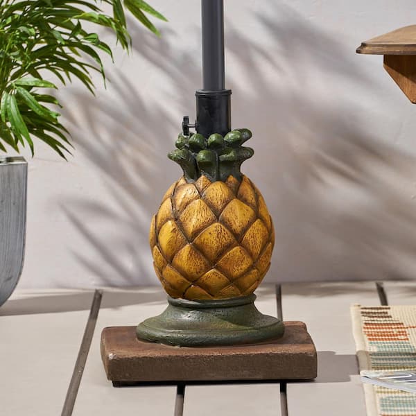 55 lbs. Pineapple Patio Umbrella Base in Yellow