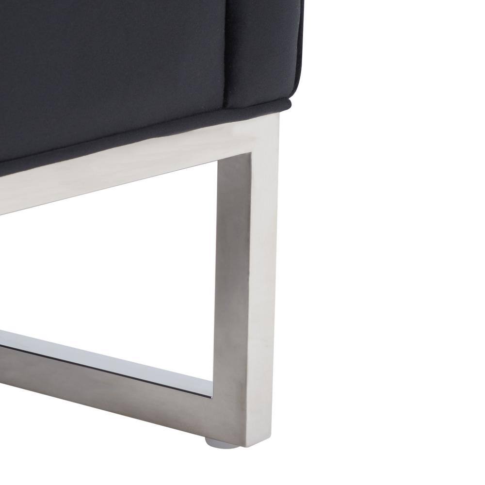 Olivya Black Velvet and Wood Contemporary Accent Chair