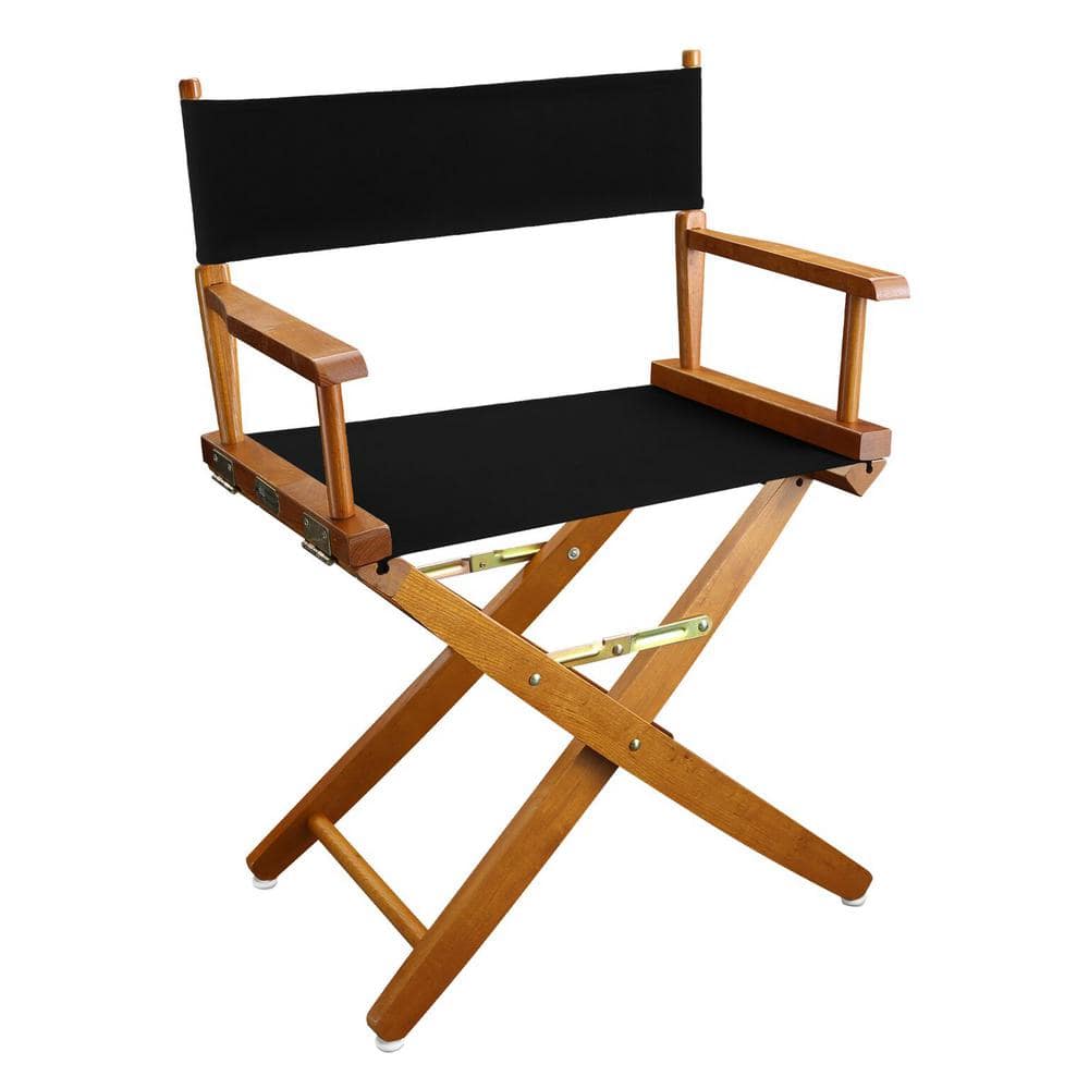 Mission Oak and Black Extra-Wide Director's Chair