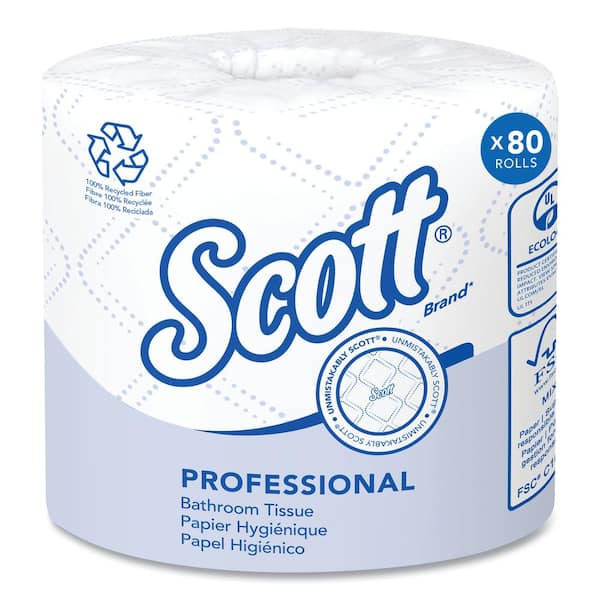 Scott Essential 100% Recycled Fiber SRB White Septic Safe 2-Ply Toilet Paper (473-Sheets Per Roll, 80-Rolls/Carton)