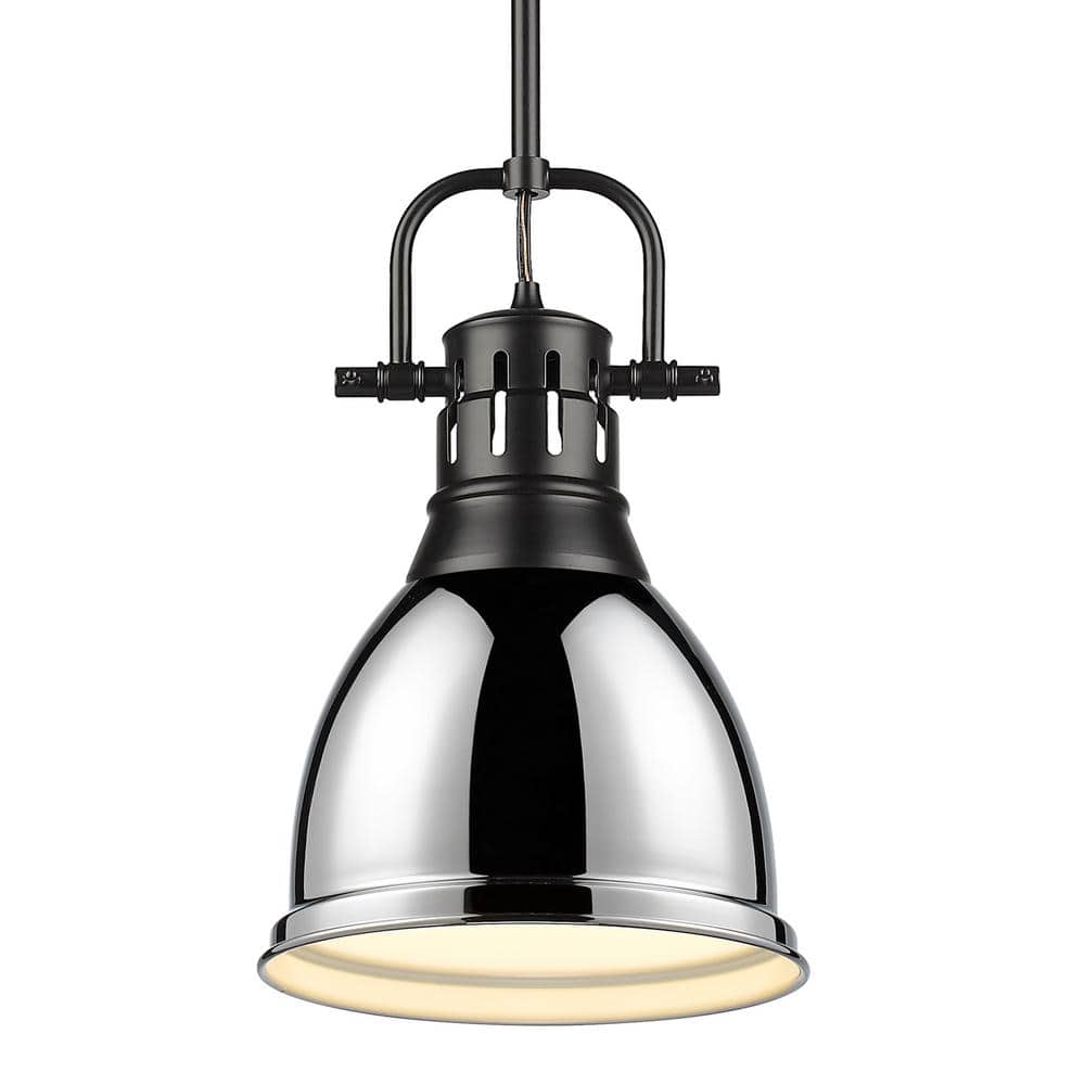 Duncan 100-Watt 1-Light Matte Black Pendant Light with Silver Shade and No Bulbs Included price history on PriceWatchPro