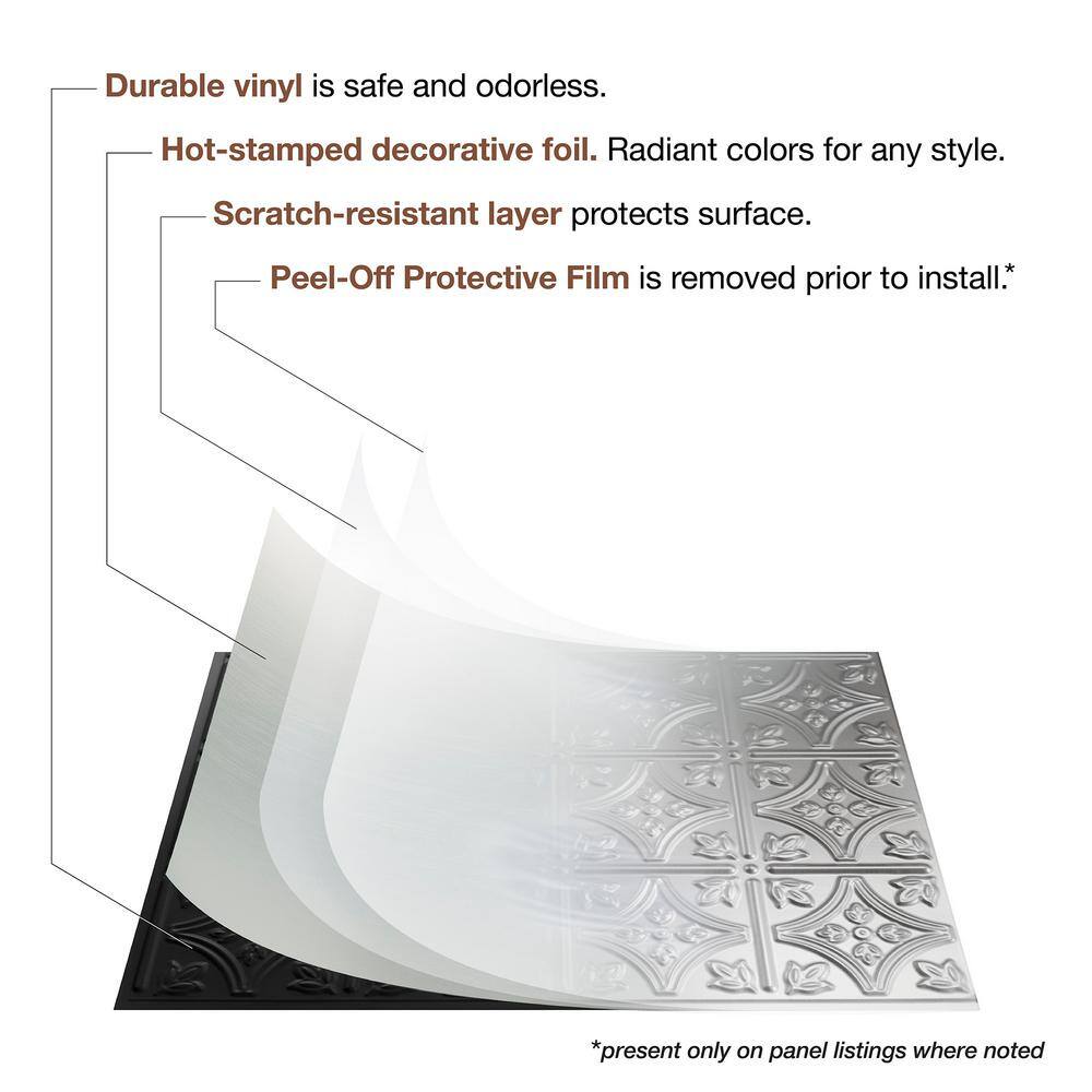 Oil Rubbed Bronze Vinyl Decorative Backsplash Kit, 24" x 18"