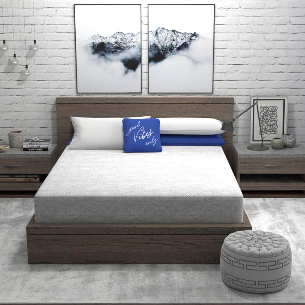 Vibe Heather Grey Medium Firm Gel Memory Foam Bed-in-a-Box Mattress