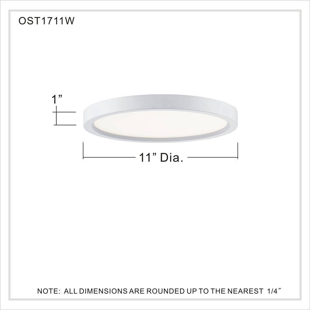 Sleek 11" Brushed Nickel LED Flush Mount with White Acrylic Shade