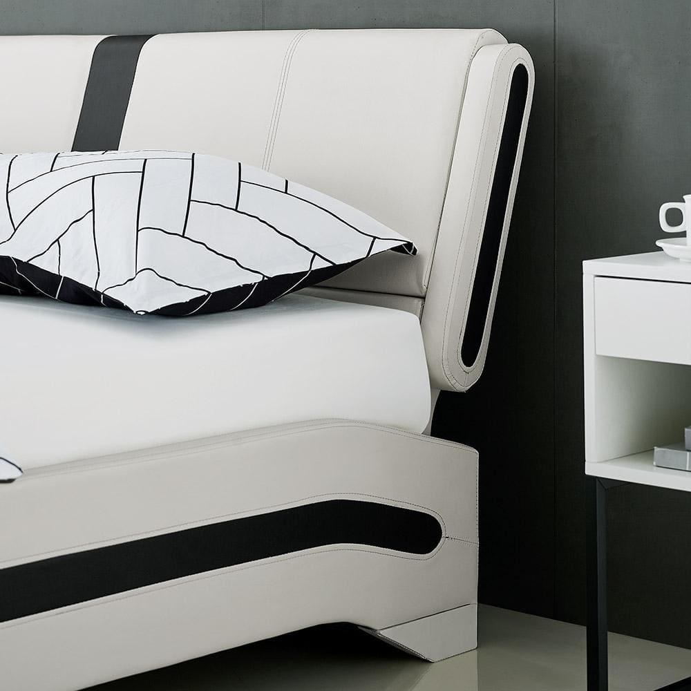 Queen White Pine Upholstered Tufted Headboard Bed Frame