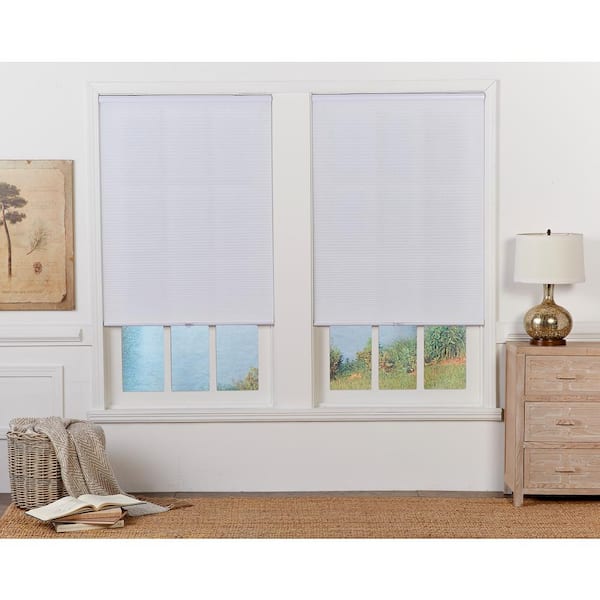Perfect Lift Window Treatment Cut-to-Width White Cordless Light Filtering Cellular Shade - 40.5 in. W x 84 in. L