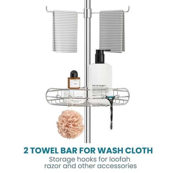 Dracelo White 4-Tier Adjustable Shelves Shower Caddy Corner for Bathroom, Bathtub Storage Organizer for Shampoo Accessories