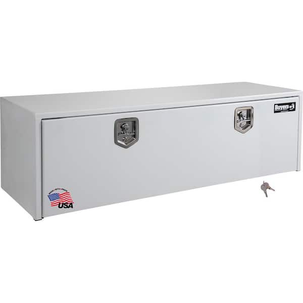 18 in. x 18 in. x 66 in. White Steel Underbody Truck Tool Box