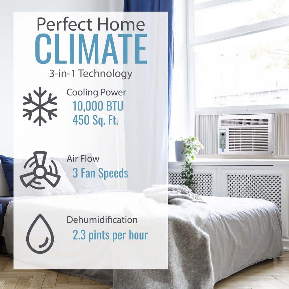 Keystone 10,000 BTU White Window Air Conditioner with Remote