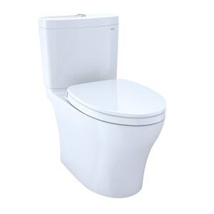 Aquia IV 2-Piece 0.8/1.28 GPF Dual Flush Elongated Standard Height Toilet with in Cotton White, SoftClose Seat Included