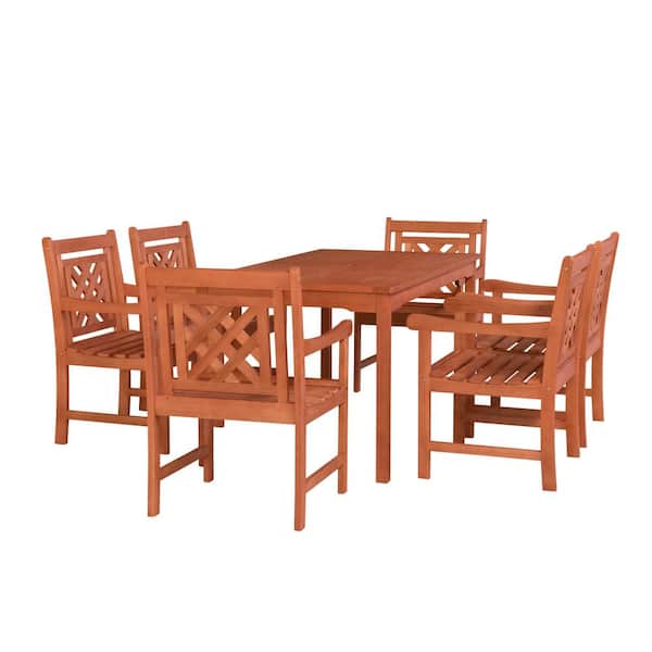 Vifah Malibu 7-Piece Wood Outdoor Dining Set