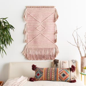 Jillian 24 in. x 36 in. Pale Pink Wall Hanging