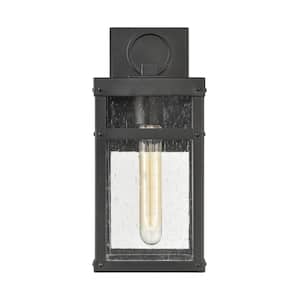 Vellus 13 in. H 1-Light Textured Black Outdoor Sconce