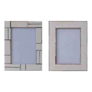8 in. x 10 in. Ivory Picture Frame with Horn Inlay (Set of 2)