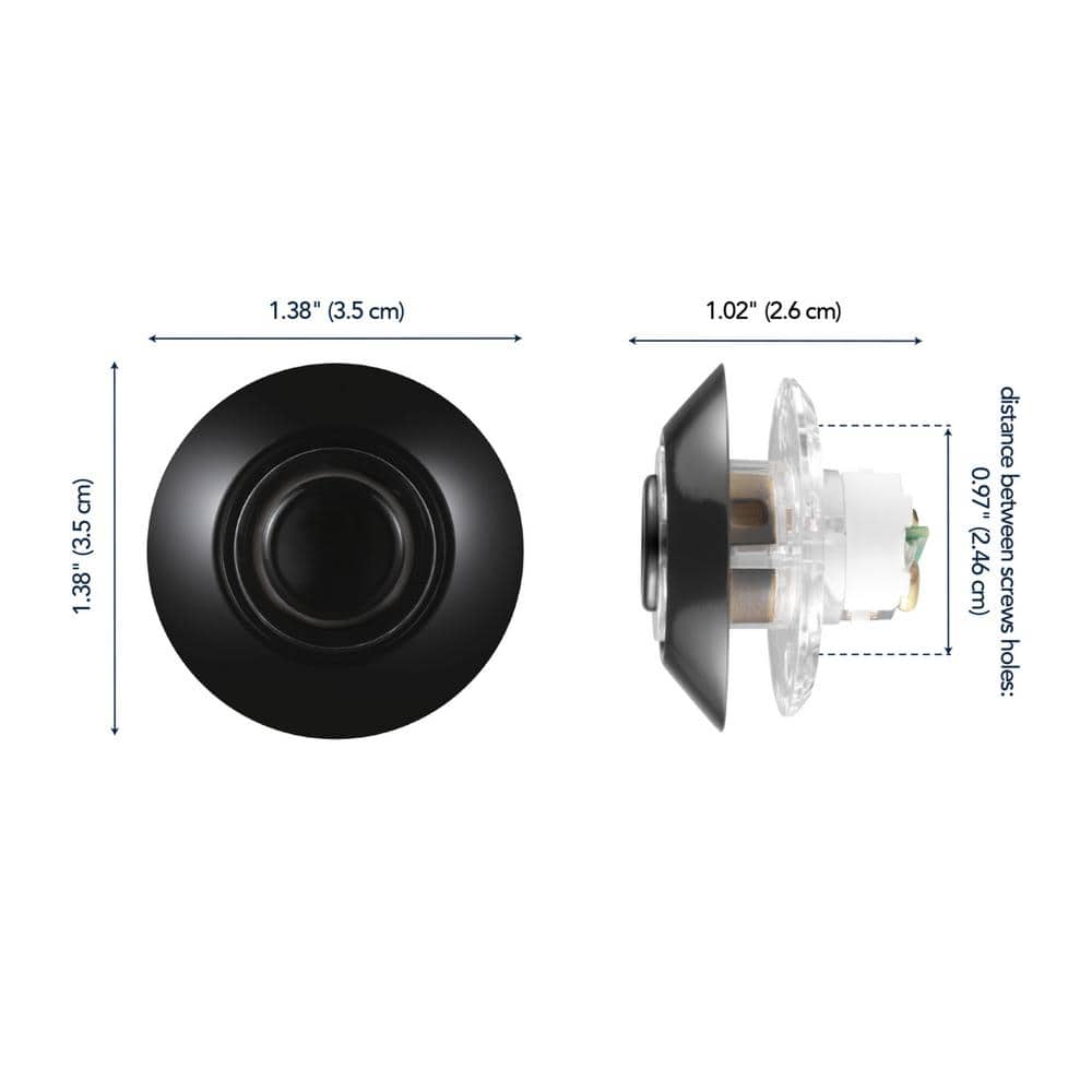 Black and White LED Lighted Wired Push Button Doorbell