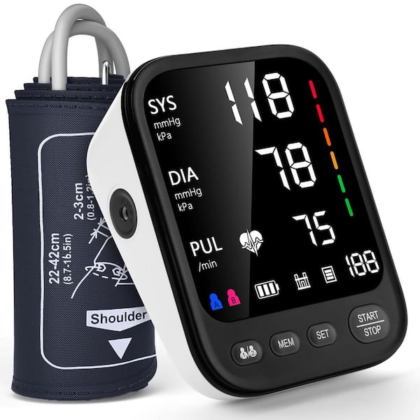 Blood Pressure Machine, Automatic Upper Arm Monitor, 4.5 in. Backlit Large Screen, Adjustable 9 to 17 in. Cuff