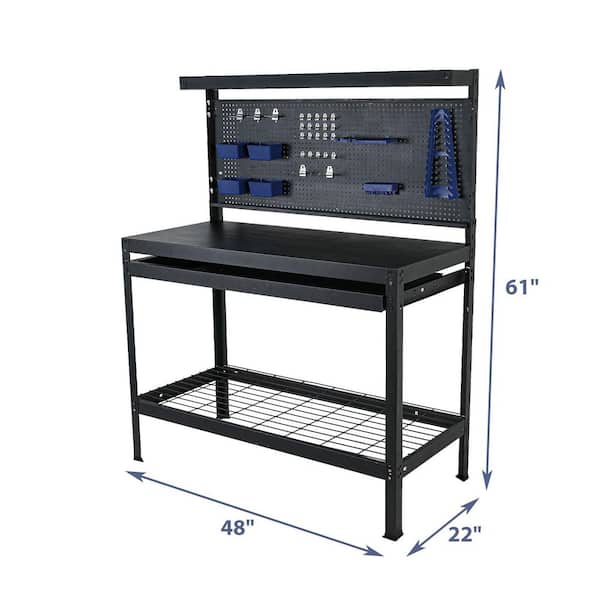 Siavonce 48 in. W x 22 in. D 1-Drawer Tools Cabinet Work Table