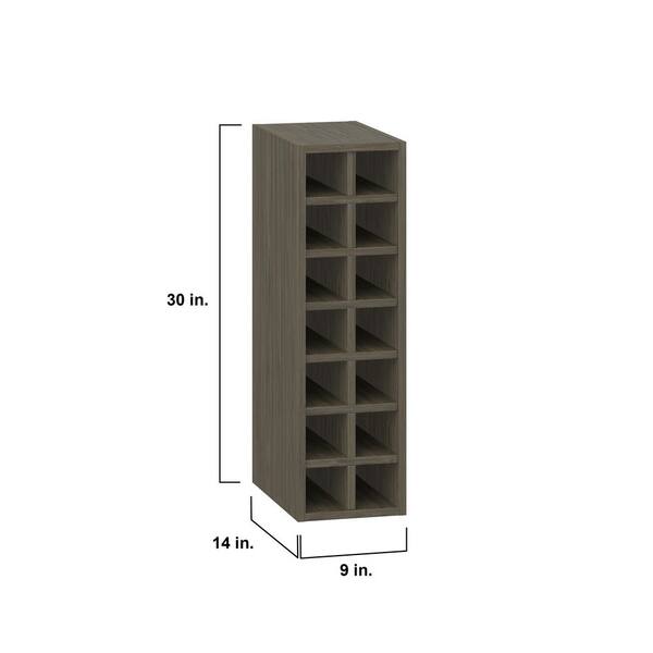 J COLLECTION Timberline 9 in. W x 14 in. D x 30 in. H Assembled Slab Wine Rack Base Kitchen Cabinet in Walnut - image 5