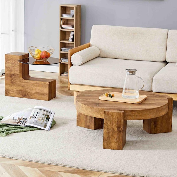 Modern 30 in. Natural Specialty Wood Coffee Table