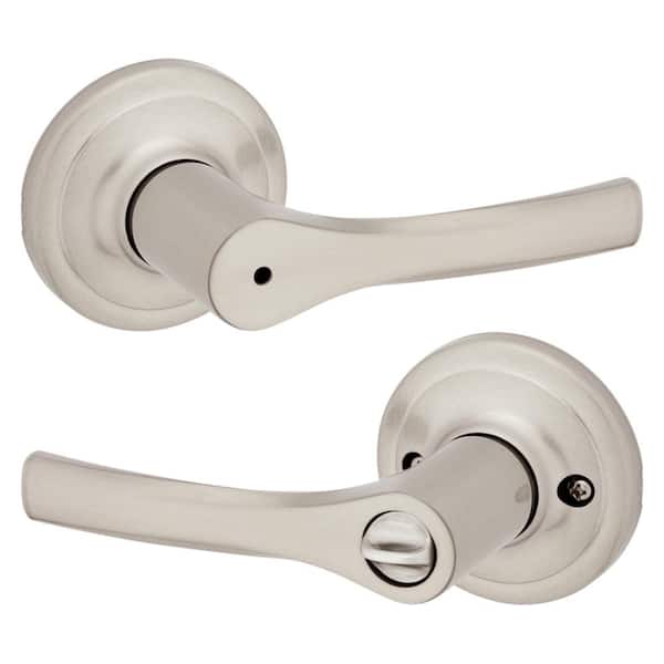Kwikset Henley Satin Nickel Bed/Bath Door Lever 300HYL15CP - The